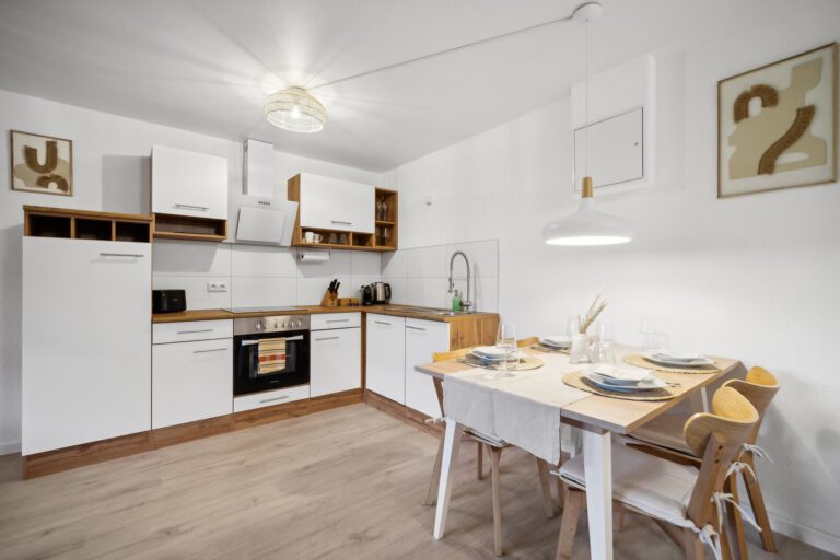 Das Wohnzimmer in der Casa Oasis III verfügt über eine vollausgestattete Küche und einen Essbereich für bis zu 4 Personen.