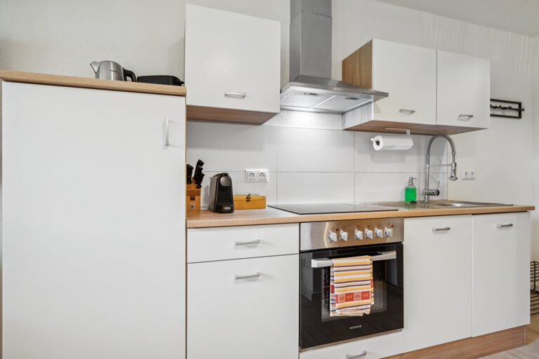Das Wohnzimmer in der Casa Oasis IV verfügt über eine vollausgestattete Küche.