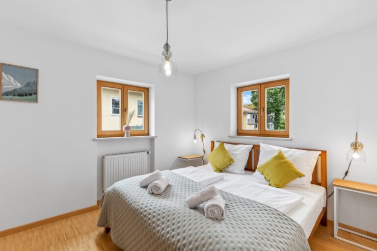 Auch das kleinste Schlafzimmer verfügt über ein 1,80m breites Bett.